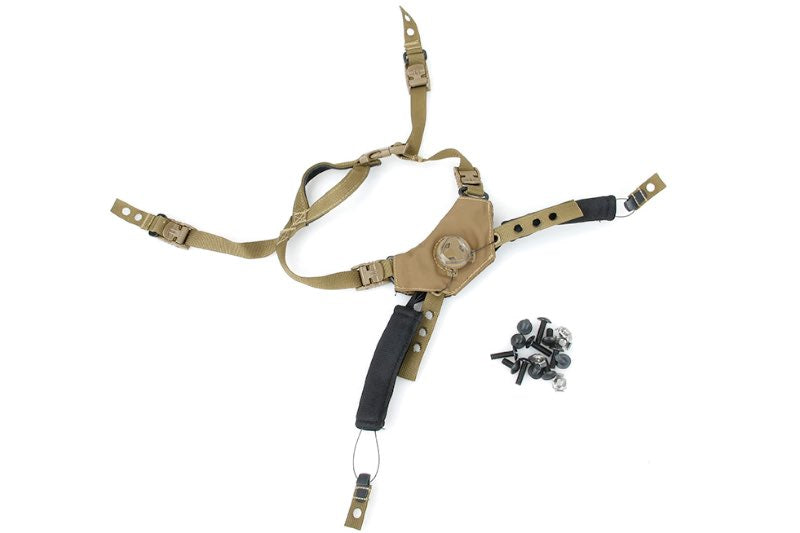 TMC W Style Helmet Retention System Replica (Coyote Brown)