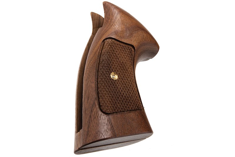 Tanaka K Frame Over Size Walnut Checker Early Speed Loader Cut Grip for Tanaka M68 C.H.P. Gas Revolver