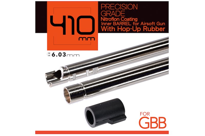 Unicorn Airsoft Nitroflon Coated Brass 6.03mm Inner Barrel w/60 Degree Hop Up Bucking For GBB Airsoft Rifle (410mm)