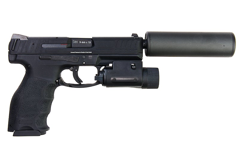 Umarex (VFC) VP9 GBB Pistol (Threaded Barrel) (w/ Silencer & Flashlight)