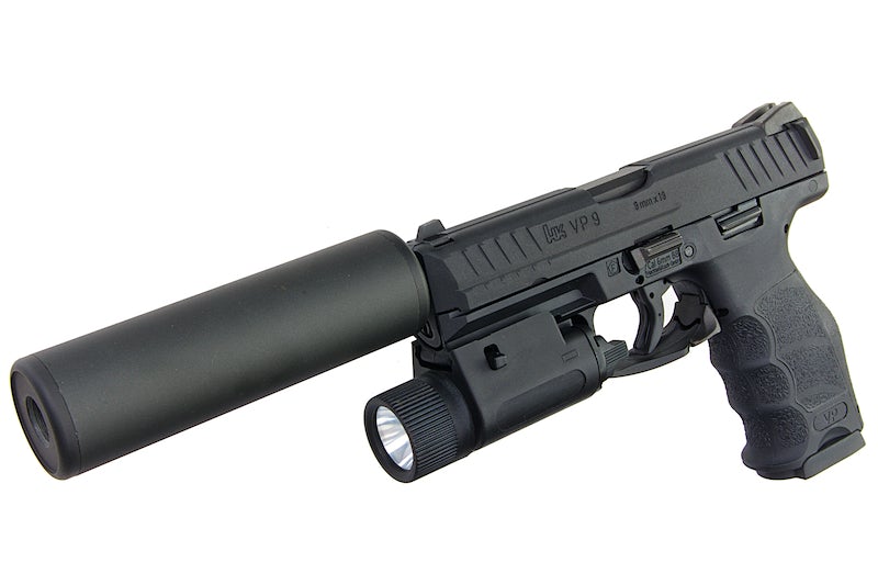 Umarex (VFC) VP9 GBB Pistol (Threaded Barrel) (w/ Silencer & Flashlight)