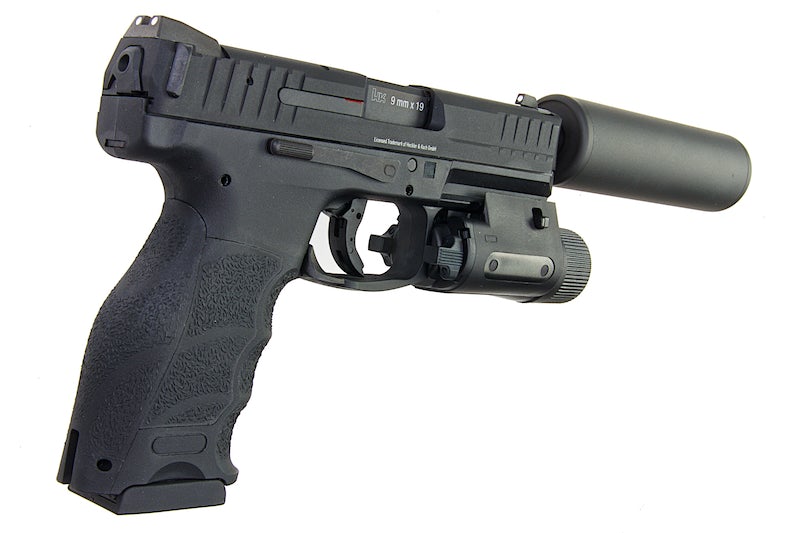 Umarex (VFC) VP9 GBB Pistol (Threaded Barrel) (w/ Silencer & Flashlight)