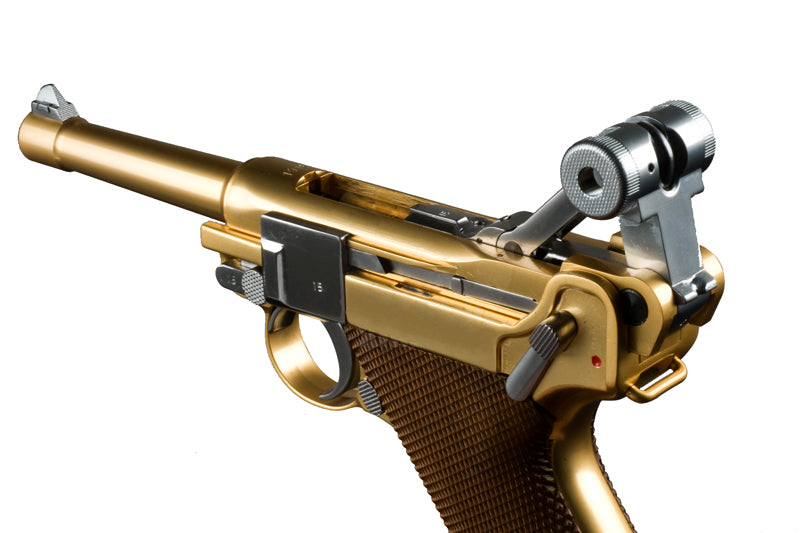 WE Luger P08 4 inch GBB Pistol Airsoft Guns (Gold)