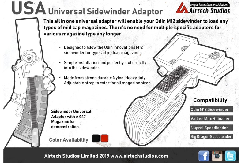 Airtech Studios Universal Sidewinder Adapter for Odin M12 Sidewinder (Red)