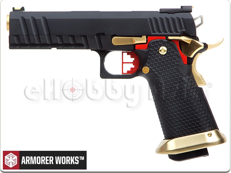 Armorer Works HX20 Series 'Competitor' Hi-Capa GBB Pistol (Black / Gold)
