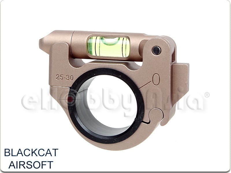 Blackcat Adjustable Heavy Duty 25-30mm Bubble Level Scope Mount Ring (Tan)