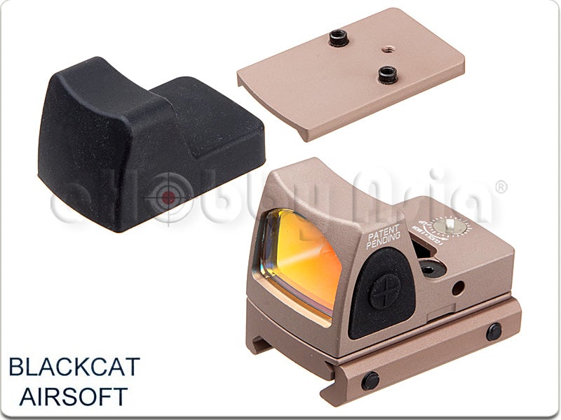 Blackcat Adjustable LED Red Dot Sight Set (Tan)