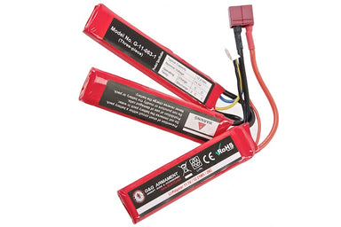 G&G 11.1v 1100mAh LiPo Battery (Dean Plug / Short Tri-Panel Type)