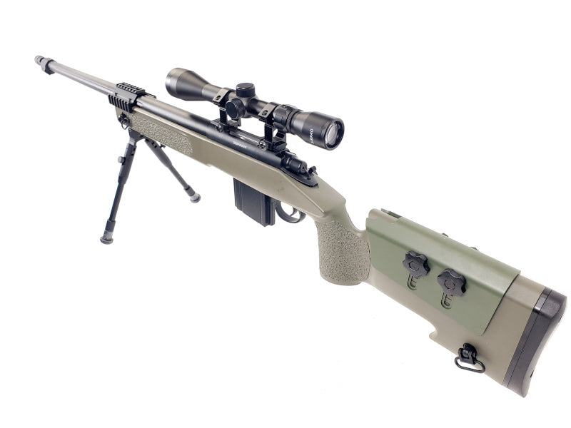 WELL MB4416D Air Cocking Sniper Rifle w/Scope & Bipod (Olive Drab)