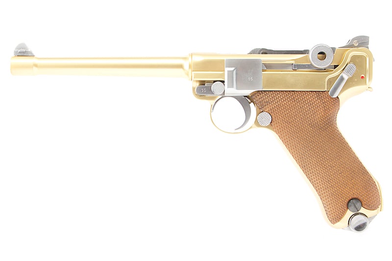 WE Luger P08 6" GBB Pistol (Gold)