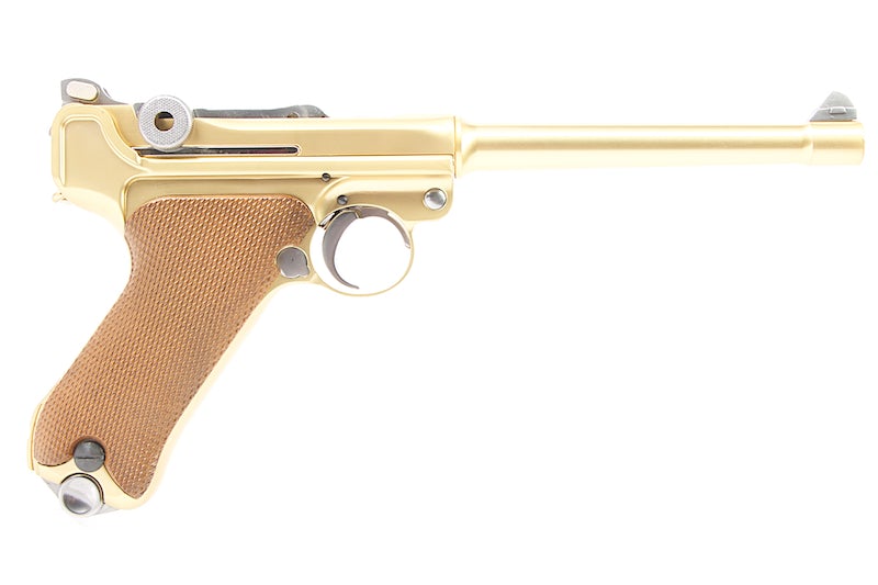 WE Luger P08 6" GBB Pistol (Gold)