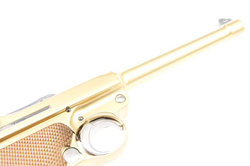 WE Luger P08 6" GBB Pistol (Gold)