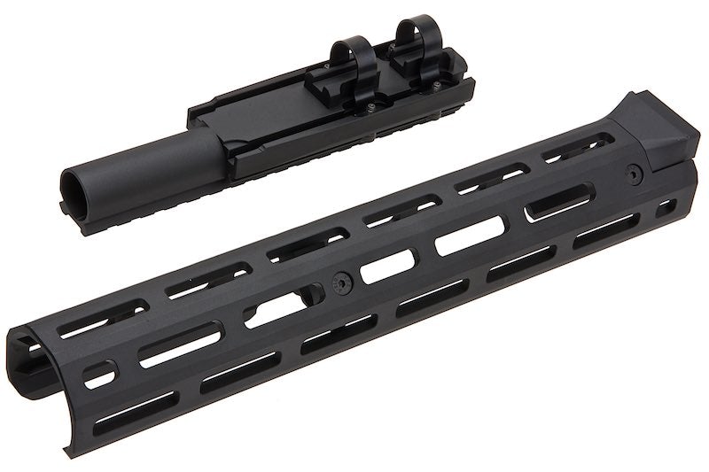 Hephaestus 10.5 inch M-lok Handguard Set w/Railed Gas Tube for GHK/ LCT AK (Type III Hard-Coat Anodized)