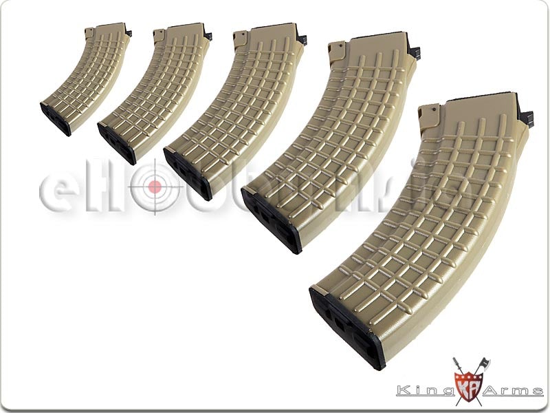 King Arms 70rd Waffle Magazine for AK Series AEG (DE, 5pcs)