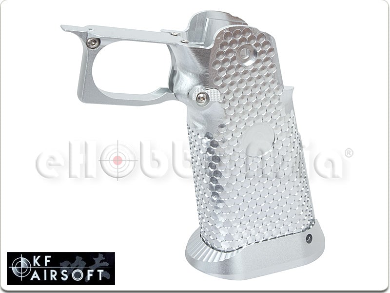 KUNG FU Airsoft CNC Aluminum Grip Set for Marui Hi-Capa GBB (Silver)