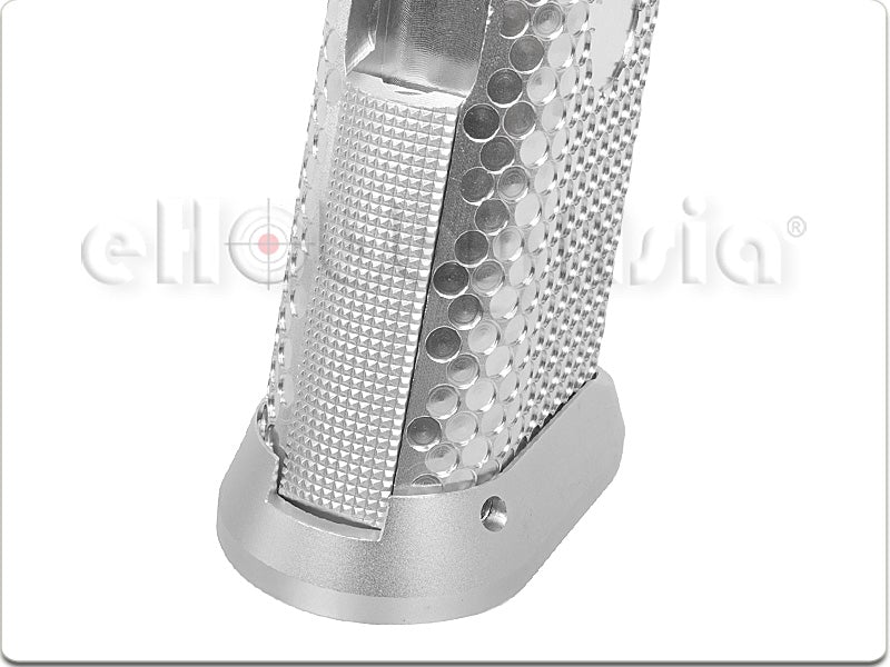 KUNG FU Airsoft CNC Aluminum Grip Set for Marui Hi-Capa GBB (Silver)