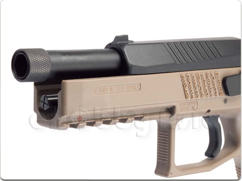 KJ Works CZ P-09 Tactical GBB Pistol Tan (ASG, CO2 Ver)