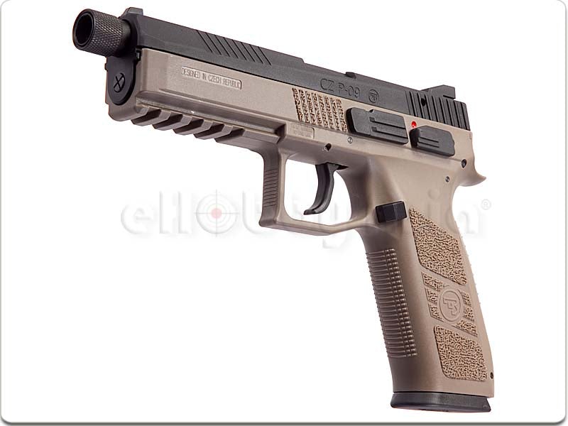 KJ Works CZ-75 P-09 Tactical GBB Pistol Tan (ASG, Gas Ver)