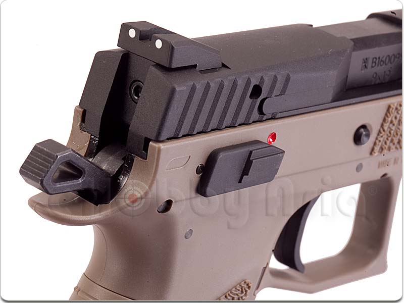 KJ Works CZ-75 P-09 Tactical GBB Pistol Tan (ASG, Gas Ver)