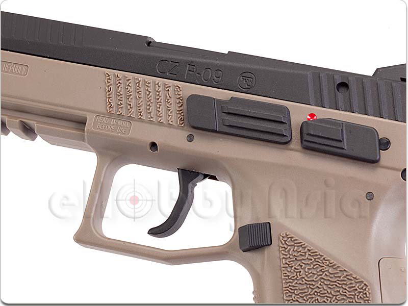 KJ Works CZ-75 P-09 Tactical GBB Pistol Tan (ASG, Gas Ver)