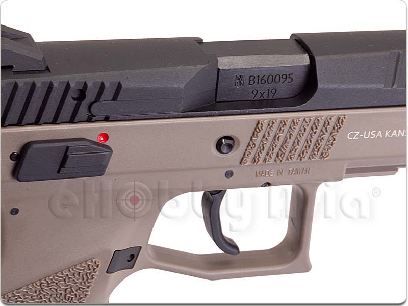 KJ Works CZ-75 P-09 Tactical GBB Pistol Tan (ASG, Gas Ver)
