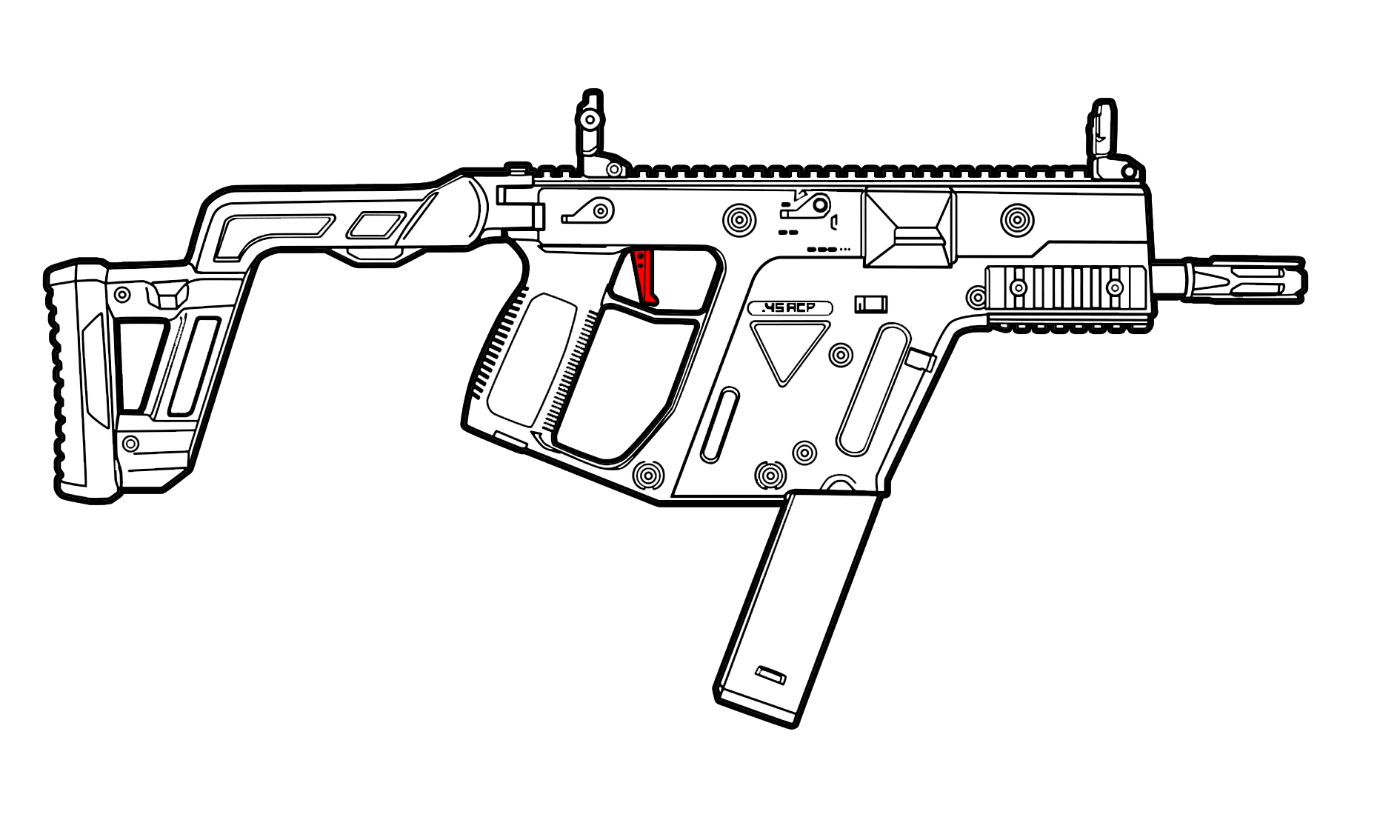 Airtech Studios Speed Flat Trigger for Krytac Kriss Vector AEG (Red)