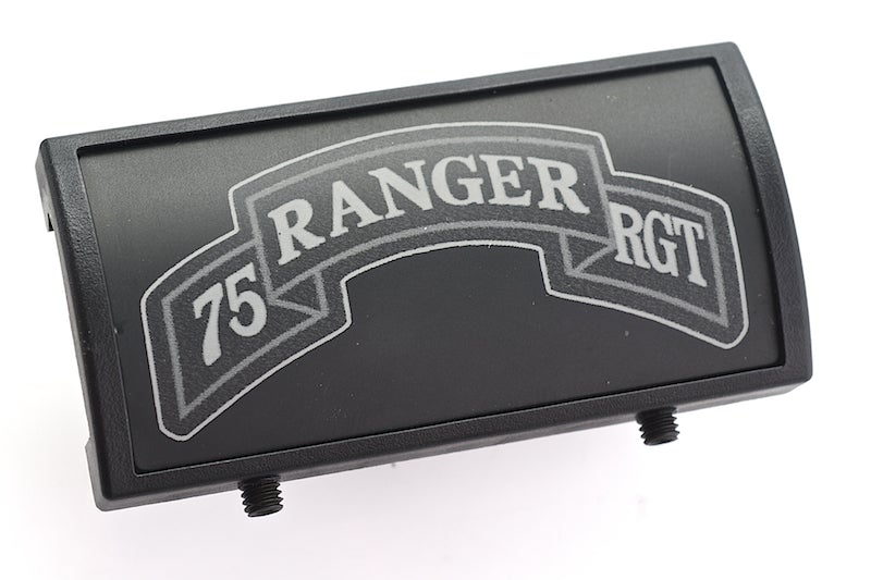 Custom Gun Rails (CGR) Aluminum Rail Cover (75 Ranger Regiment Scroll, Large Laser Engraved Aluminum/ BK Retainer)