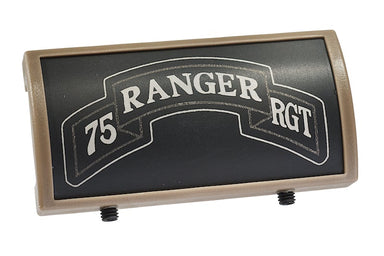 Custom Gun Rails (CGR) Aluminum Rail Cover (75 Ranger Regiment Scroll, Large Laser Engraved Aluminum/ FDE Retainer)