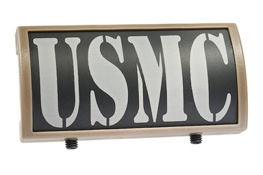 Custom Gun Rails (CGR) Aluminum Rail Cover (USMC, Large Laser Engraved Aluminum/ FDE Retainer)