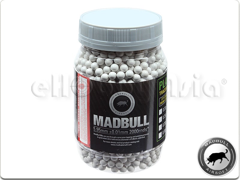 Madbull 0.40g Heavy White Weight BB for Snipers (2000rd Bottle)