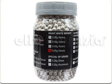 Madbull 0.45g Heavy White Weight BB for Snipers (2000rd Bottle)