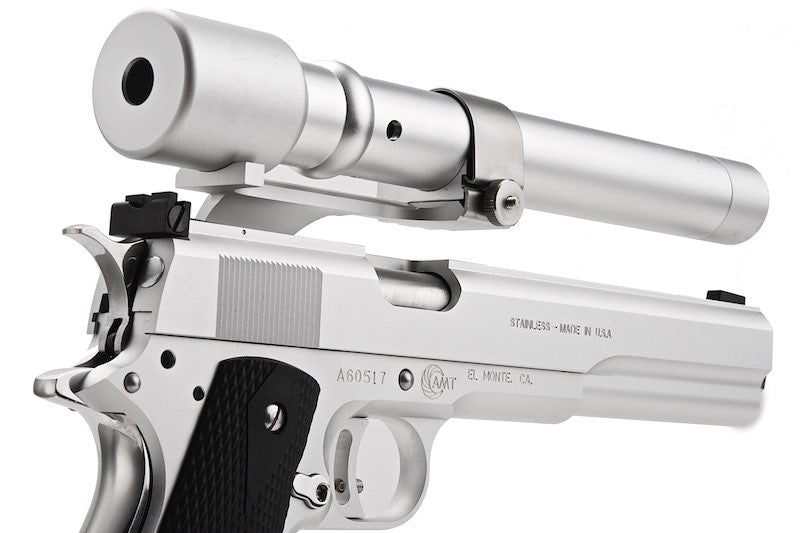 Mafioso Airsoft AMT Long Slide Kit with Parts & Laser Set for Marui 1911 Series GBB (Silver)