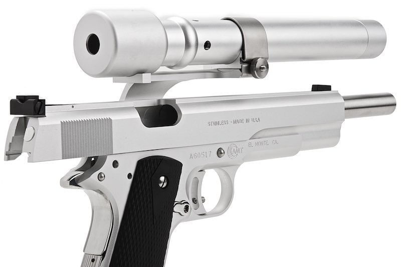 Mafioso Airsoft AMT Long Slide Kit with Parts & Laser Set for Marui 1911 Series GBB (Silver)