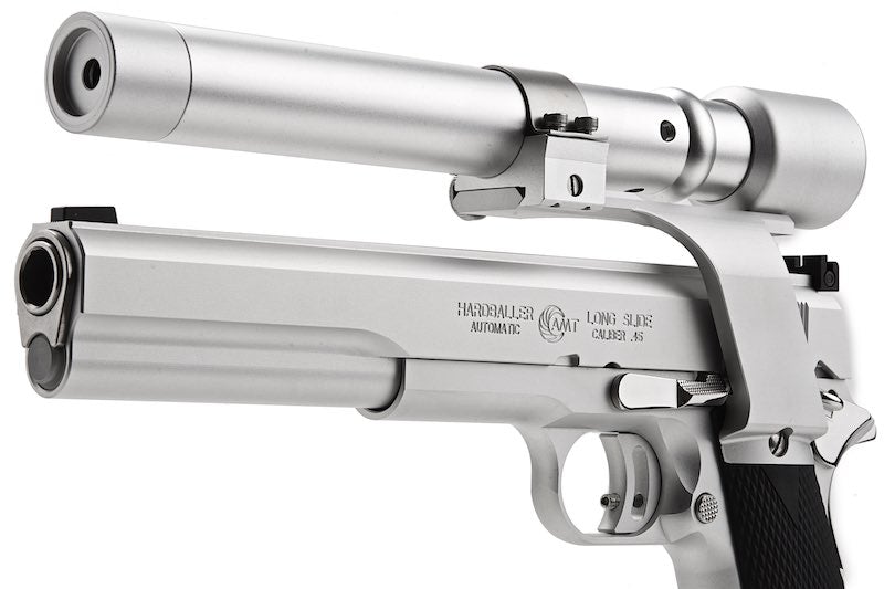 Mafioso Airsoft AMT Long Slide Kit with Parts & Laser Set for Marui 1911 Series GBB (Silver)