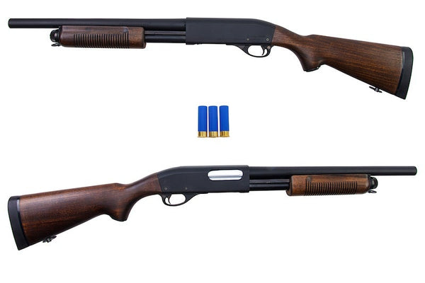 トイガン M870 WOOD STOCK TYPE Tokyo Marui M870 Wood Stock Type Airsoft Shotgun (Black & Wood)
