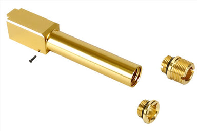 Nine Ball Non-Recoil 2 Way Outer Barrel w/ 14mm CCW Adapter for Umarex (VFC) 19X Airsoft GBB (Gold)