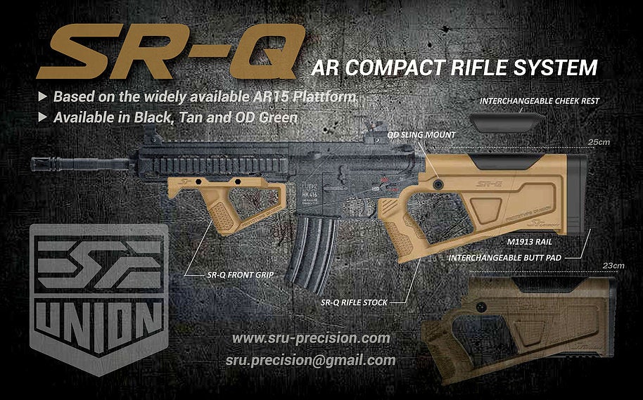 SRU SRQ Advanced Stock Grip Kit for M4 AEG (Black)