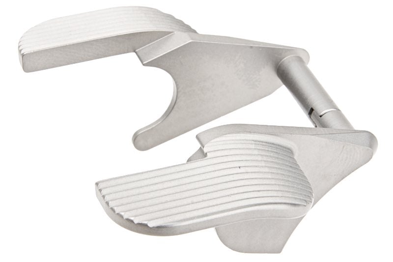 Airsoft Masterpiece Steel Thumb Safeties for Marui 1911 GBB (Matt Silver/ Type 4 Design)