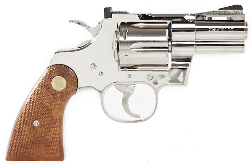 Tanaka Colt Python .357 Magnum R-Model 2.5" Nickel Finish Gas Revolver (Silver)