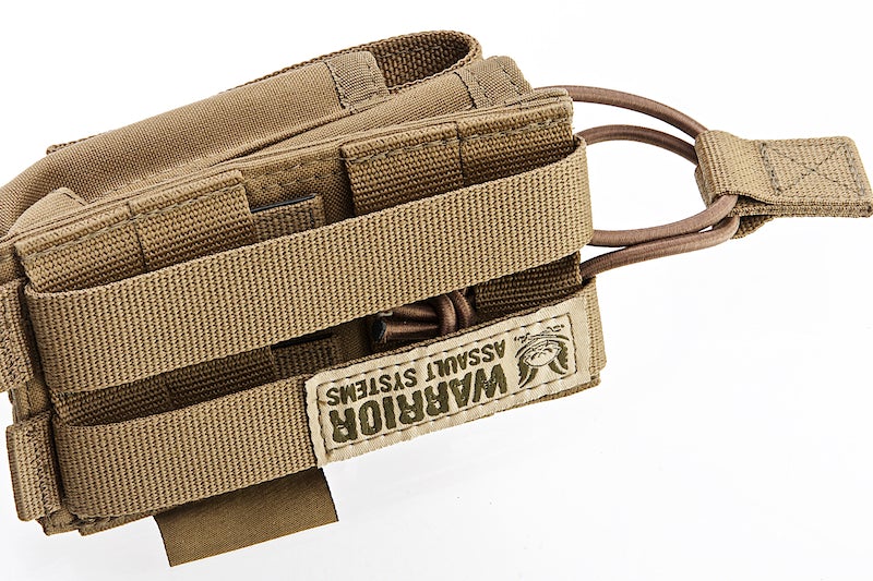 Warrior Assault Systems Single Open M4 5.56mm Mag Pouch with 9mm D/A Pistol Magazine (Coyote Tan)