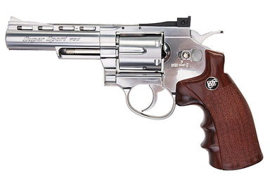 Gun Heaven (WinGun) 701 6mm Co2 Revolver (Brown Grip/ 4 inch/ Silver)