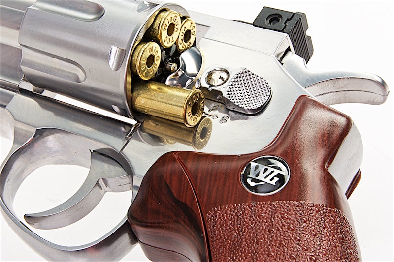 Gun Heaven (WinGun) 702 6mm Co2 Revolver (Brown Grip/ 6 inch/ Silver)