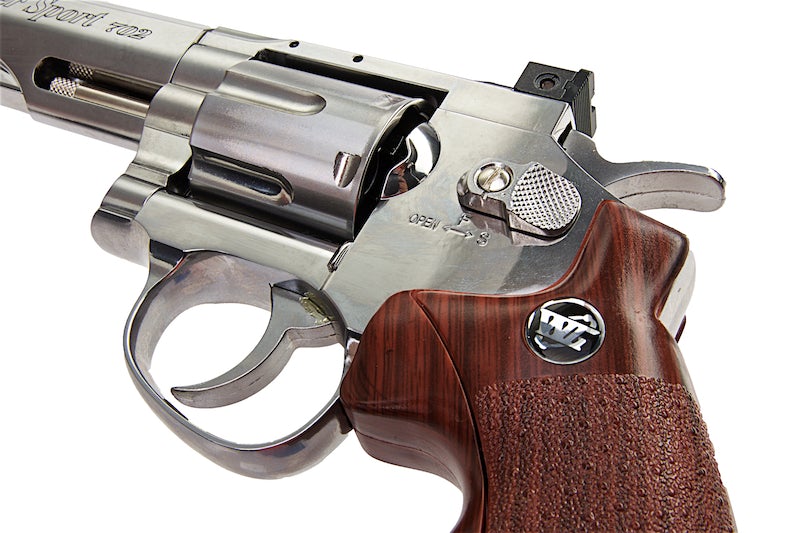 Gun Heaven (WinGun) 702 6mm Co2 Revolver (Brown Grip/ 6 inch/ Silver)