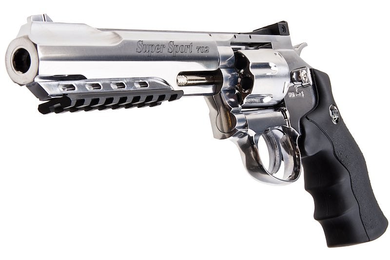 Gun Heaven (WinGun) 702 6 inch 6mm Co2 Revolver (Black Grip/ Silver)