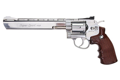 Gun Heaven (WinGun) 703 6mm Co2 Revolver (Brown Grip/ 8 inch/ Silver)