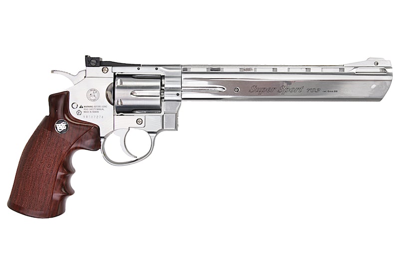 Gun Heaven (WinGun) 703 6mm Co2 Revolver (Brown Grip/ 8 inch/ Silver)