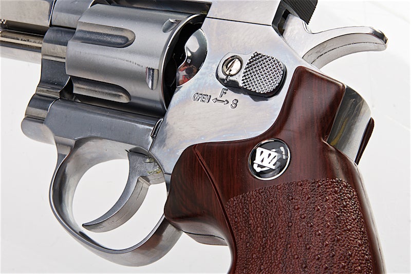 Gun Heaven (WinGun) 703 6mm Co2 Revolver (Brown Grip/ 8 inch/ Silver)