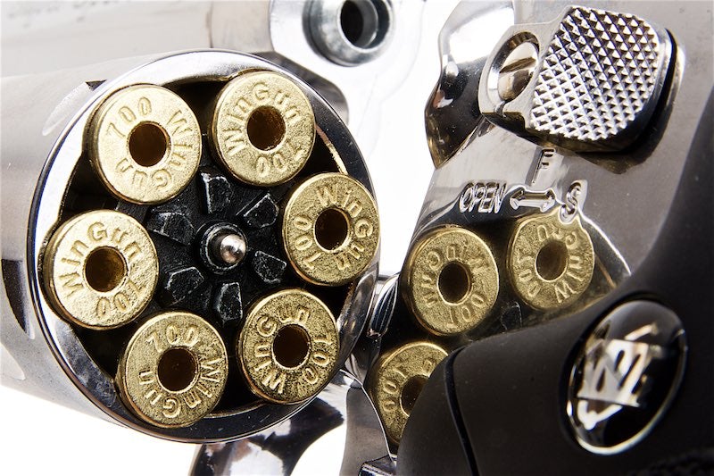 Gun Heaven (WinGun) 703 8 inch 6mm Co2 Revolver (Black Grip/ Silver)